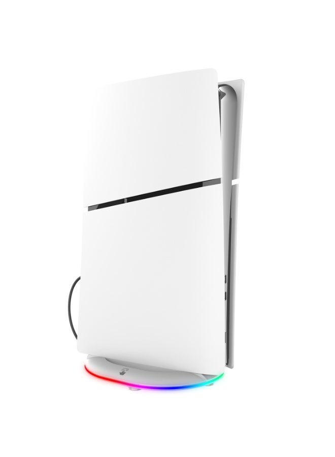 أبيجا حامل رأسي RGB لملحقات PS5 Slim/Digital/Pro مع منفذي USB (14 تأثيرًا ضوئيًا)، حامل مُطوّر لجهاز بلاي ستيشن 5 Slim Disc/Digital - Image 5